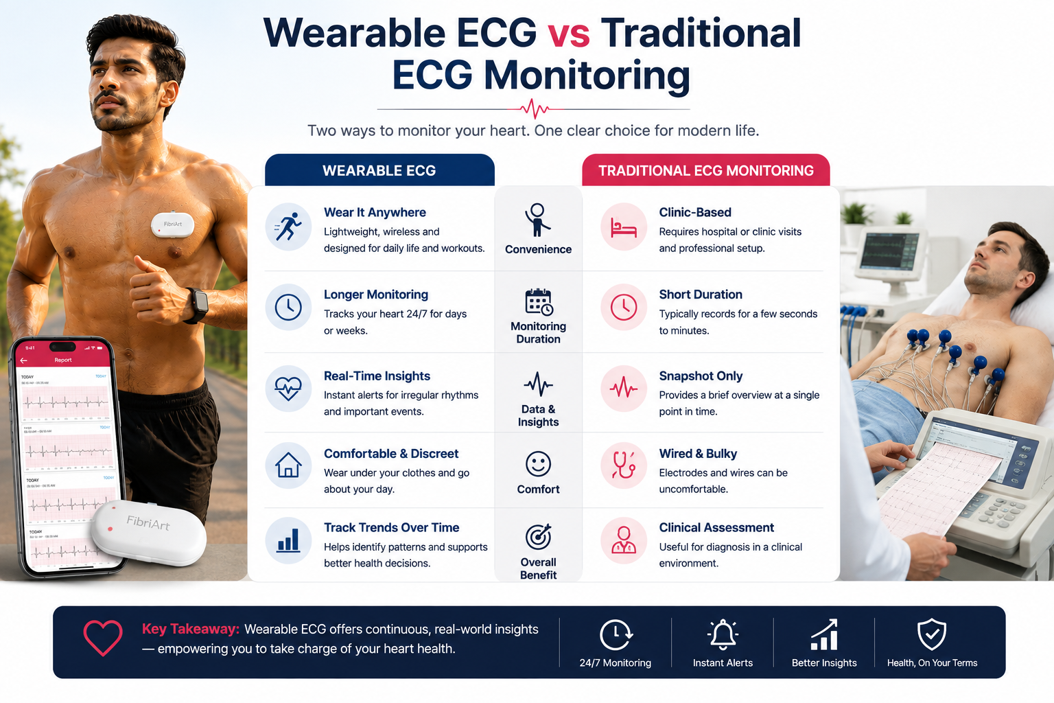 Wearable ECG vs Traditional ECG Monitoring